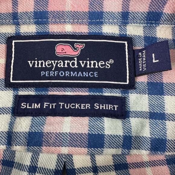 Vineyard Vines Performance Mens Plaid Slim Fit Tucker Shirt Size Large - Picture 7 of 13